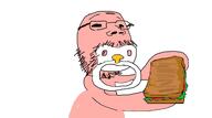 baby babyjak caca doll drawfag gartic_phone glasses hungry nose pacifier sandwich stubble subvariant:babyjak variant:gapejak white_background // 758x424 // 54.3KB