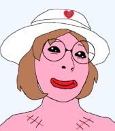 brown_hair clothes female ftm glasses hair hat heart lips masectomy_scars pink_skin pooner scar soyjak stitches subvariant:female_cobson tranny transparent_background variant:cobson // 962x1094 // 79.0KB