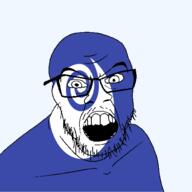 angry flag flag:ibaraki glasses hair ibaraki japan looking_at_you mustache open_mouth soyjak stubble teeth todofuken transparent_background variant:feraljak // 1500x1500 // 85.8KB