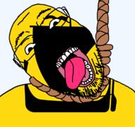 Nordland county flag flag:nordland glasses hanging norway open_mouth rope ship soyjak stubble suicide teeth tongue transparent_background variant:bernd yellow_teeth // 768x719 // 53.0KB