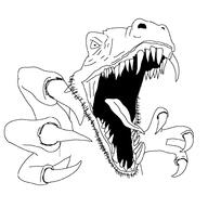 angry animal beard claws dinosaur eyes mouth_open screaming soyjak teeth template tongue variant:dinosaurjak // 1500x1500 // 322.8KB