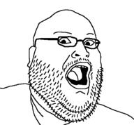 alternate clothes ear fat glasses open_mouth soyjak stubble variant:fatjak // 552x513 // 6.5KB