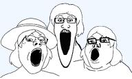 3soyjaks clothes female hair hat series:foidjaks series:trios_&_duos soyjak_trio subvariant:female_longplier subvariant:female_markiplier subvariant:gapejak_female subvariant:longplier subvariant:soprina template variant:gapejak variant:markiplier_soyjak variant:tony_soprano_soyjak white_skin // 3350x2000 // 93.1KB