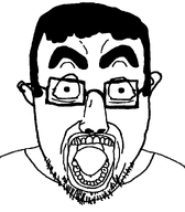 black_hair chud ear eyebrows front_facing glasses hair lips merge open_mouth series:fusionjaks soyjak stubble subvariant:chudjak_front template transparent_background variant:bernd variant:chudjak variant:chudjak2 white_skin wide_eyes // 867x992 // 35.6KB