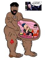 2soyjaks arm bag barefoot beanie beard belly biting_lip brown_skin closed_mouth clothes ethan_klein fat food foot french_fries full_body gynaecomastia hair hamburger hat joe_biden large_nose leg mcdonalds naked nikocado_avocado nipple nsfw obese open_mouth pregnancy pregnant someordinarygamers soyjak spade speech_bubble stubble subvariant:hornyson tattoo text variant:cobson variant:mutaharjak white_skin // 1806x2348 // 408.4KB