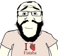 arm balding beard closed_mouth clothes futaba glasses hair heart i_love smile soyjak subvariant:science_lover variant:markiplier_soyjak // 787x761 // 74.0KB