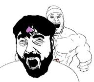 2soyjaks ahegao anal_penetration beanie beard buff clothes ear ethan_klein gay hair hat mustache naked nipple nsfw open_mouth penis sex shirtless someordinarygamers soyjak stubble variant:cobson variant:mutaharjak // 751x656 // 89.0KB