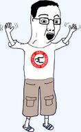 cargo_shorts chud clothes hand hands_up politically_incorrect slippers soy suprised template tshirt variant:chudjak waow // 551x899 // 107.7KB