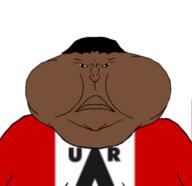 Urrism Urrista brown_skin closed_mouth clothes fascista fat hair l lips mutt peru peruvian subvariant:meximutt_front2 tshirt ugly variant:meximutt // 574x555 // 71.6KB