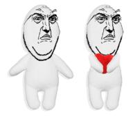 2soyjaks closed_mouth frown full_body glasses heart holding_heart holding_object plush punisher_face soyjak stubble subvariant:wholesome_soyjak variant:gapejak // 804x706 // 193.9KB