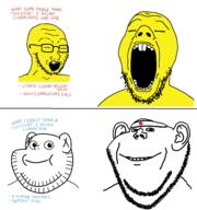 4soyjaks asian closed_eyes ear glasses japan open_mouth smile soyjak stubble variant:impish_soyak_ears variant:isaac variant:soyak yellow_skin // 1492x1592 // 761.4KB