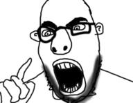 bald ear glasses hand open_mouth pointing_finger poorly_drawn redraw stubble variant:cobson white_background // 464x360 // 81.4KB