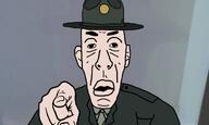 angry army big_eyebrows big_lips drill_sergeant full_metal_jacket open_mouth pointing pointing_at_viewer sergeant_hartman short_hair small_eyes soldier template variant:armyjak // 1207x724 // 349.7KB