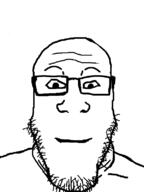 glasses smile soyjak stubble subvariant:neutralplier variant:markiplier_soyjak // 600x800 // 6.8KB
