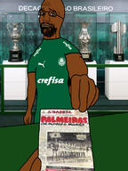 black_skin brazil flag flag:brazil glasses hand holding_object irl irl_background newspaper palmeiras paper portuguese_text soccer soyjak stubble variant:bartender // 1536x2048 // 1.6MB