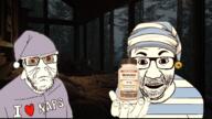 2soyjaks bloodshot_eyes clothes glasses hat holding_object i_heart i_love melatonin open_mouth sleep sleepcore sleeping sleepy striped_clothing stubble subvariant:perro_hold tired variant:el_perro_rabioso variant:feraljak // 1280x720 // 1019.8KB