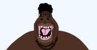 afro angry beard big_lips black_skin glasses hippopotamus nigger soyjak template transparent_background variant:hippojak // 2326x1211 // 55.3KB
