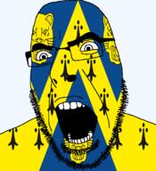 angry animal british england flag flag:shropshire glasses hair leopard looking_to_the_left open_mouth shropshire soyjak stubble teeth thick_eyebrows united_kingdom variant:cobson // 721x789 // 133.2KB