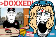 autism_patient_award blond blue_eyes doxxed flag:transgender_pride_flag hoodie maple_leaf name_tag pizza pizza_hut raid_(soyjak_party) ribbon sharkmoder subvariant:cobson_front2 tranny variant:cobson variant:markiplier_soyjak // 1016x676 // 577.8KB