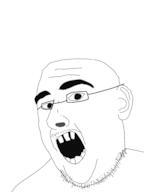 ear glasses mustache open_mouth soyjak stubble variant:unknown // 2448x3264 // 228.5KB