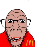 amerimutt brown_skin glasses lips mcdonalds soyjak stubble subvariant:dykeson variant:dylanjak // 960x1280 // 161.4KB