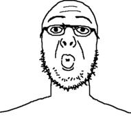 beard glasses laugh_lines lips meta:tagme nasolabial_folds no_ears open_mouth pursed_lips stubble variant:hadithjak // 400x402 // 5.1KB