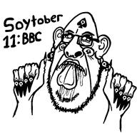 art artist:wauwboer bbc biting_lip black_and_white drawfag drawing ear glasses hand jewelry lips meta:soytober meta:soytober2024 nails oh_my_god_she_is_so_attractive painted_nails queen_of_spades soyjak spade stubble subvariant:hornyson text tongue variant:cobson // 1607x1568 // 164.8KB