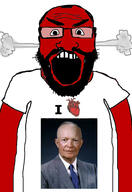 angry balding beard clothes dwight_eisenhower glasses hair heart i_love open_mouth red_skin soyjak subvariant:science_lover tshirt variant:markiplier_soyjak // 2816x4096 // 891.8KB