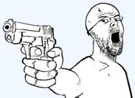 aiming angry arm detailed glasses hand neck nostalgia_critic open_mouth pistol round_glasses stubble teeth template transparent_background variant:brimcritic // 986x720 // 48.7KB