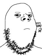 bloodshot_eyes chair closed_mouth computer drawn_background frown sad soyjak stubble text tired variant:gapejak // 600x800 // 19.8KB