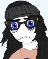 blue_eyes clothes eyebrows frown glasses hair variant:soytan // 428x524 // 26.9KB