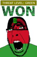 ahegao country emerald flag flag:malawi gem glasses green green_eyes hair looking_up malawi open_mouth schlog_color_event soyjak soyjak_blog stubble sun teeth text threat_level_green variant:cobson won // 721x1115 // 167.2KB