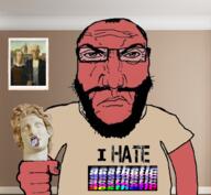 2soyjaks ack aesthetic amerimutt_gothic angry beard beige_wall glasses i_hate meta:tagme subvariant:science_lover tongue vaporwave variant:bernd variant:markiplier_soyjak // 1017x935 // 625.5KB