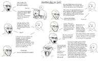 angry arm bloodshot_eyes clenched_teeth closed_mouth computer crying glass glasses hand open_mouth pol_(4chan) smile smug soyjak stubble subvariant:soyak_(smug) text variant:monkeyjak variant:soyak wojak wordswordswords // 4000x2500 // 1.0MB