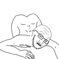 arm gay glasses hand nsfw prostration scared soyjak stubble subvariant:soyak_(concerned) variant:soyak // 1000x1000 // 3.8MB