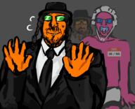 3soyjaks abdl arm artist:shemmysloota baby beard brown_skin bucket_hat buff closed_mouth clothes diaper doll_(user) drawing froot froot_(user) full_body glasses hair hand hands_up hat jewish_nose judaism kike kippah name_tag open_mouth orange_skin pacifier pink_skin pronouns root root_(user) small_eyes smirk stubble subvariant:wholesome_soyjak suit text variant:feraljak variant:gapejak variant:nojak // 938x764 // 283.4KB