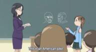 american_joke anime beard chalkboard crying female glasses hair meta:tag_character_name mitsudomoe nordic_chad open_mouth school soyjak stubble text variant:soyak white_skin // 770x419 // 254.1KB