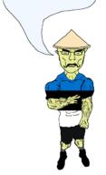 arm asia asian bambo_hat buck_teeth buff china estonia flag flag:estonia full_body glasses gook katie leg mustache shoe speech_bubble speech_bubble_empty subvariant:unbotheredchud teeth uralic variant:chudjak yellow_skin // 981x1608 // 77.9KB