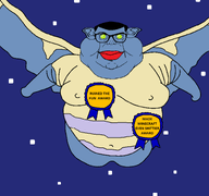 award awards big_lips blue_skin fat flying green_eyes minecraft night red_lips scary subvariant:branigger variant:brandon // 1583x1486 // 98.3KB