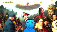 adolf_hitler animated benito_mussolini calm charlemagne closed_eyes closed_mouth ear frederick_barbarossa frederick_the_great germania_(city) gigachad glasses hair hegel julius_caesar leafs music napoleon rome sound soyjak subvariant:chudjak_front variant:chudjak video volkshalle // 1920x1080, 69.9s // 17.0MB