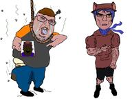 bloodshot_eyes buff cat_ear clothes crying dan flies glasses hat jimbo_(namefag) meta:namefags rope stubble subvariant:unbotheredchud variant:alicia variant:chudjak variant:shotjak yellow_sclera // 908x683 // 257.7KB