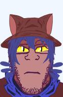 cat_ear clothes eyebrows eyes glasses hair hat mouth mouth_closed niko niko_(oneshot) scarf stubble subvariant:neutralplier variant:markiplier_soyjak whisker // 1035x1600 // 167.5KB