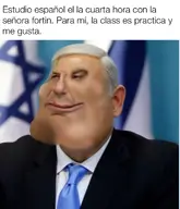 benjamin_netanyahu chad eyes flag:israel israel israeli israeli_flag mematic netanyahu old real_person realistic smile spanish_text subvariant:mexiaryan tuxedo variant:meximutt wrinkles // 881x1025 // 590.1KB