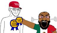 award baseball_cap brown_skin cap closed_mouth clothes ear fell_for_it_again_award flag:mexico glasses hat head_steam holding_award holding_object latino maga maga_hat open_mouth smug soyjak stubble subvariant:science_lover subvariant:soyak_(smug) variant:markiplier_soyjak variant:soyak // 1078x630 // 137.1KB
