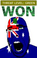 ahegao country emerald flag flag:heard_island_and_mcdonald_islands gem glasses green green_eyes hair heard_island_and_mcdonald_islands looking_up open_mouth schlog_color_event soyjak soyjak_blog star_(symbol) stubble teeth text threat_level_green variant:cobson won // 721x1115 // 166.8KB