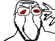 bald beard big_nose drawing eyebrows glasses hand red_eyes stubble variant:cobson white_background white_skin // 480x360 // 46.1KB