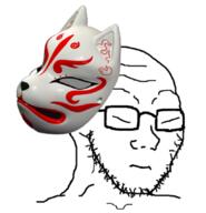 animal asian closed_mouth fox glasses japan kitsune mask soyjak stubble variant:soyak // 818x849 // 306.9KB