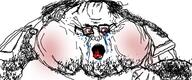 angry big_trouble_in_little_china bloodshot_eyes crying fat glasses hair inflation_fetish open_mouth soyjak stubble tongue variant:unknown // 1280x534 // 548.2KB