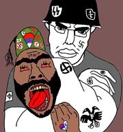 2soyjaks albania anarchism beard bloodshot_eyes celtic_cross choke_hold christianity churka combat_helmet communism fascism fez flag:israel flag:srpska glasses headlock helmet islam israel looking_at_you meta:tagme nazism orthodox_church orthodox_cross russia schutzstaffel serb serbia sonnenrad soyjak star_of_david strangling subvariant:chudjak_front swastika tattoo the_weak_should_fear_the_strong tongue variant:bernd variant:chudjak white_supremacist yellow_teeth z_(russian_symbol) // 1012x1080 // 128.0KB