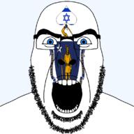 angry beard blue_eyes bow facial_mark flag flag:israel flag:massachusetts forehead_mark glasses hair holding_object israel latin_text looking_at_you massachusetts open_mouth queen_of_spades soyjak spade star_(symbol) star_of_david state stubble subvariant:cobson_front2 subvariant:spadeson sword text thick_eyebrows united_states variant:cobson // 800x800 // 77.9KB